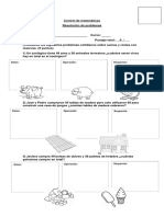 Prueba de Matemáticas (Resolucion de Preblemas Sumas y Restas Con Reservas)