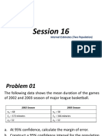 Session 16: Interval Estimates (Two Population)