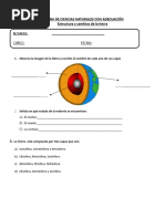 Prueba de Ciencias Naturales Estructura y Cambios de La Tierra