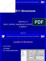 MIKE11 Structures: Definition of Weirs, Culverts, Regulating & Controlling Structures in MIKE11