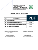 Jadwal Sterilisasi Alat