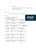 Conclusion: Firsh Experiment I: Ion Transition Metal