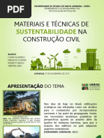 Materiais e Técnicas de Sustentabilidade Na Construção Civil