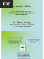 DR Ashraf Ahmed - Consultation Skills