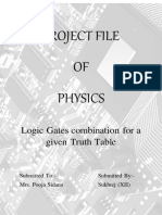 Project File OF Physics: Logic Gates Combination For A Given Truth Table