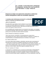 Te Motivo A Investigar y Estudiar El Tema Educación y Pedagogía en El Texto Básico de La Asignatura Introducción A Las Ciencias de La Educación Del Doctor Hernández A