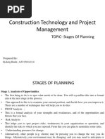 Construction Technology and Project Management: TOPIC-Stages of Planning