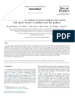 Thermal Performance Analysis of Porous Medium Solar Receiver With Quartz Window To Minimize Heat Ux Gradient