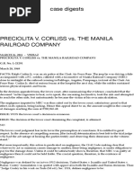 PRECIOLITA V. CORLISS vs. THE MANILA RAILROAD COMPANY - Case Digests