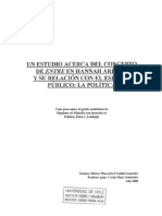 Un Estudio Acerca Del Concepto de Entre en Hannah Arendt y Su Relacion Con El Espacio Publico