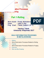 Bulk Deformation Processes in Metal Forming: Part 1-Rolling