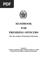 Handbook FOR Presiding Officers: (For The Conduct of Panchayat Elections)