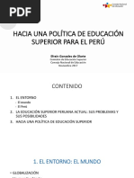 Efraín Gonzales: Hacia Una Política de Educación Superior para El Perú