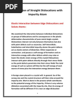 Interaction of Straight Dislocations With Impurity Atom: Elastic Interaction Between Edge Dislocations and Solute Atoms