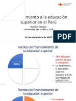 Gustavo Yamada: Financiamiento de La Educación Superior en El Perú