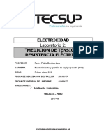 Medición de Tensión y Resistencia Eléctrica