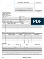 Applicant Data Form