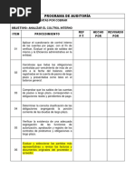 Programa de Auditoría Cta 46