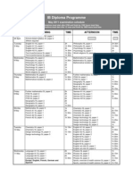 IB Exam Dates 2010-2011