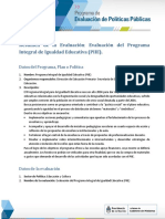 Re Evaluacion Del Programa Integral de Igualdad Educativa Piie FT