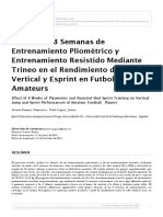 Efectos de 8 Semanas de Entrenamiento Pliometrico y Resistido en Futbolistas Amateurs