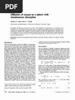 Difgsion of Oxygen in A Simultaneous Absorption Sphere With