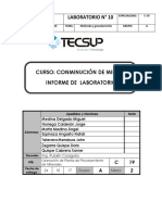 Informe de Conminucion 10