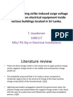 Study On Lightning Strike Induced Surge Voltage and Currents On Electrical Equipment Inside Various Buildings Located in Sri Lanka