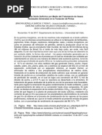 Producción de Ácido Sulfúrico Por Medio Del Tratamiento de Gases Residuales Generados en La Tostación de Piritas