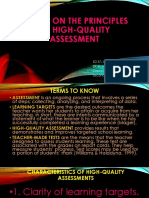 Review On The Principles of High-Quality Assessment