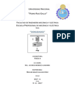 Desidad Del Agua Potable, Aceite y Leche