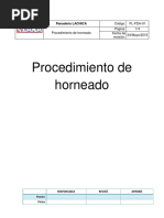 Procedimiento de Horneado