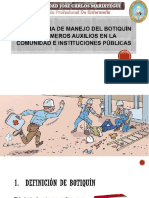 Importancia de Manejo Del Botiquín de Primeros Auxilios