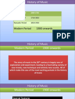 Modern Period 1900 Onwards