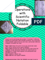 Operations With Scienfic Notation Foldable