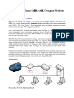 Konfigurasi Dasar Mikrotik Dengan Modem Indihome