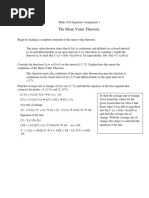 Mean Value Theorem Project 1 Math