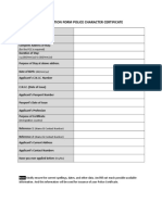 Information Form Police Character Certificate: (For The PCC Is Required) E.G (Dd/mm/yy) To (Dd/mm/yy)