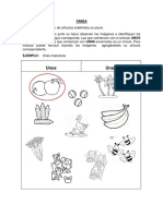 Actividad Cuaderno Kinder Articulos Indefinidos Plural