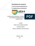 Supervisión de Personal y Productividad Laboral de La Empresa Panaderia San Felipe E.I.R.L Huánuco - 2017