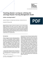 Teaching Disaster Nursing by Utilizing The Jennings Disaster Nursing Management Model