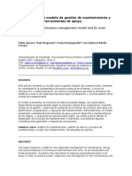 Propuesta de Un Modelo de Gestion de Mantenimiento y Sus Principales Herramientas de Apoyo