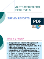 Writing Strategies For Advanced Levels: Survey Reports