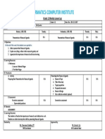 Informatics Computer Institute: Grade 12 Weekly Lesson Log