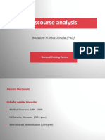 Discourse Analysis: Malcolm N. Macdonald (PHD)