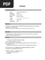 Electronic Engineer CV