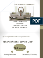 The Pursuit of Happiness: Flexibility: Thiba A/P Sathivel CIA 160182 Thursday 1Pm - 2Pm Dr. Raida Abu Bakar