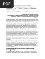 Propuestas Descoloniales Desde El Pensamiento Crítico de Latino América (Abya Yala)