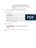 Dbms Data Base Management System Is A: Features of Database