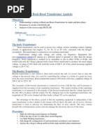 Lab - 7: The Buck-Boost Transformer Analysis: Objectives